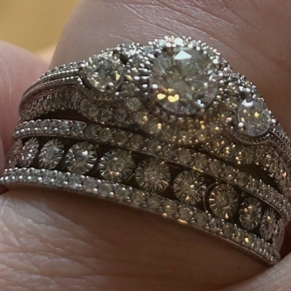 14k solid white gold natural diamond ring 💍 ❤️❤️❤️❤️